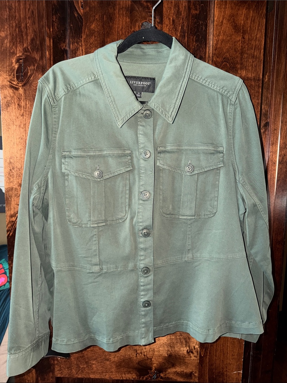 Liverpool Sage Green Utility Shirt Jacket